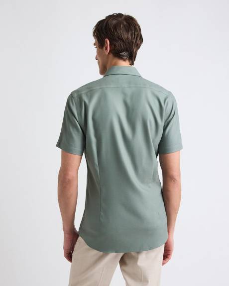 Chemise Habillée Style Tricot à Coupe Étroite à Manches Courtes