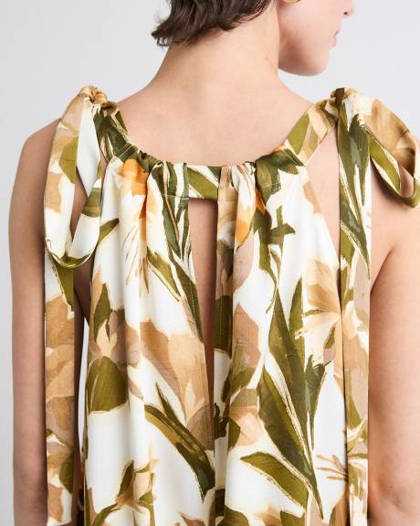 Robe Midi Sans Manches &agrave; Encolure Licou