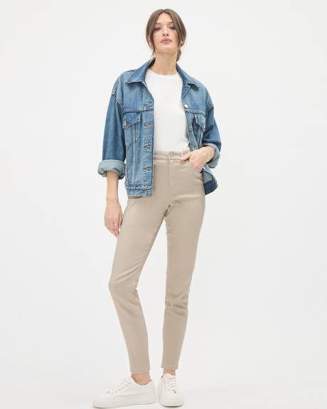 Jegging Natalie Longueur Cheville Uni &agrave; Taille Haute