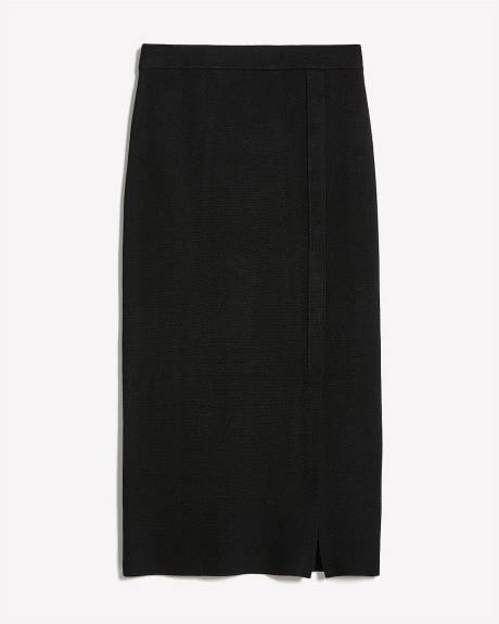 High-Rise Straight Sweater Midi Skirt