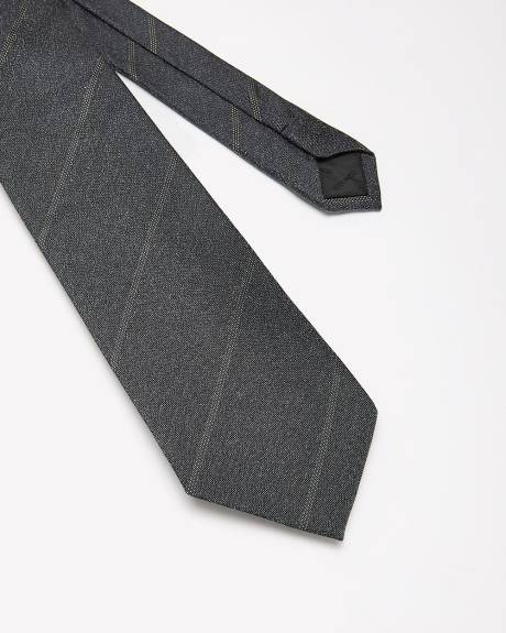 Charcoal Wide Tie with Stripes