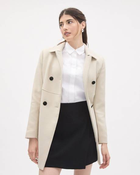 Blouse Boutonnée en Popeline à Manches Courtes