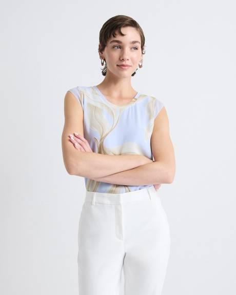 Blouse &agrave; Manches Tr&egrave;s Courtes et Col Rond