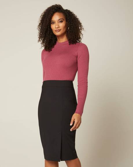 Modern Chic High-Waist Pencil Skirt with Slit