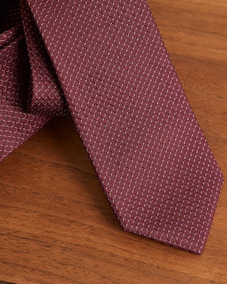 Solid Skinny Tie with Micro Pattern