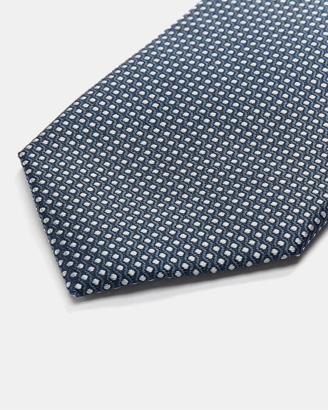Cravate Régulière Bleue à Micro Pois