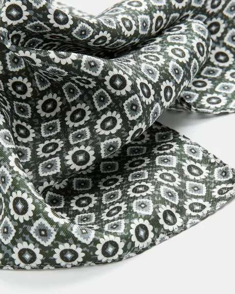 Dark Green Handkerchief with Micro Pattern