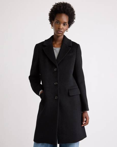 Classic Wool-Blend Three-Button Coat