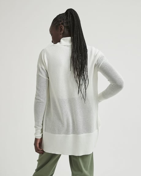 Long-Sleeve Open Cardi with Open Stitches