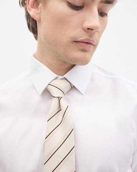 Striped Linen-Blend Regular Tie