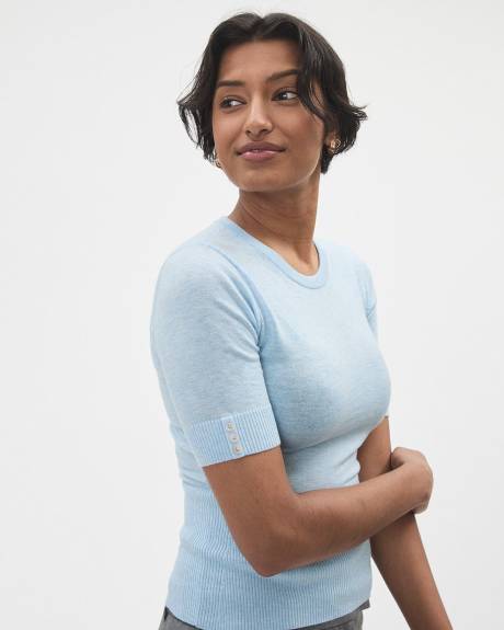 Pull &agrave; Manches aux Coudes et Col Rond