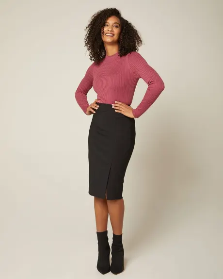 Modern Chic High-Waist Pencil Skirt with Slit