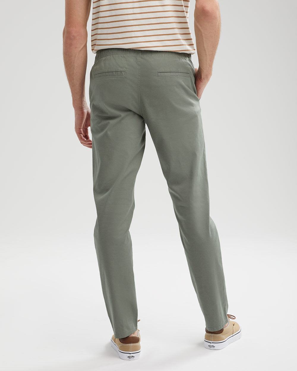 Casual Pant with Elastic Waistband and Drawstring - 32