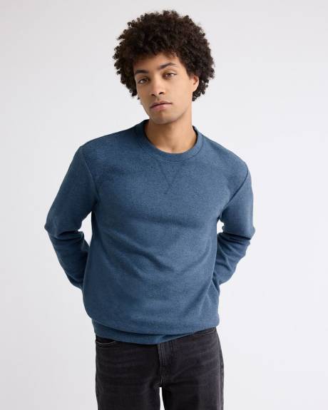 Long-Sleeve Crew-Neck Ribbed Sweater