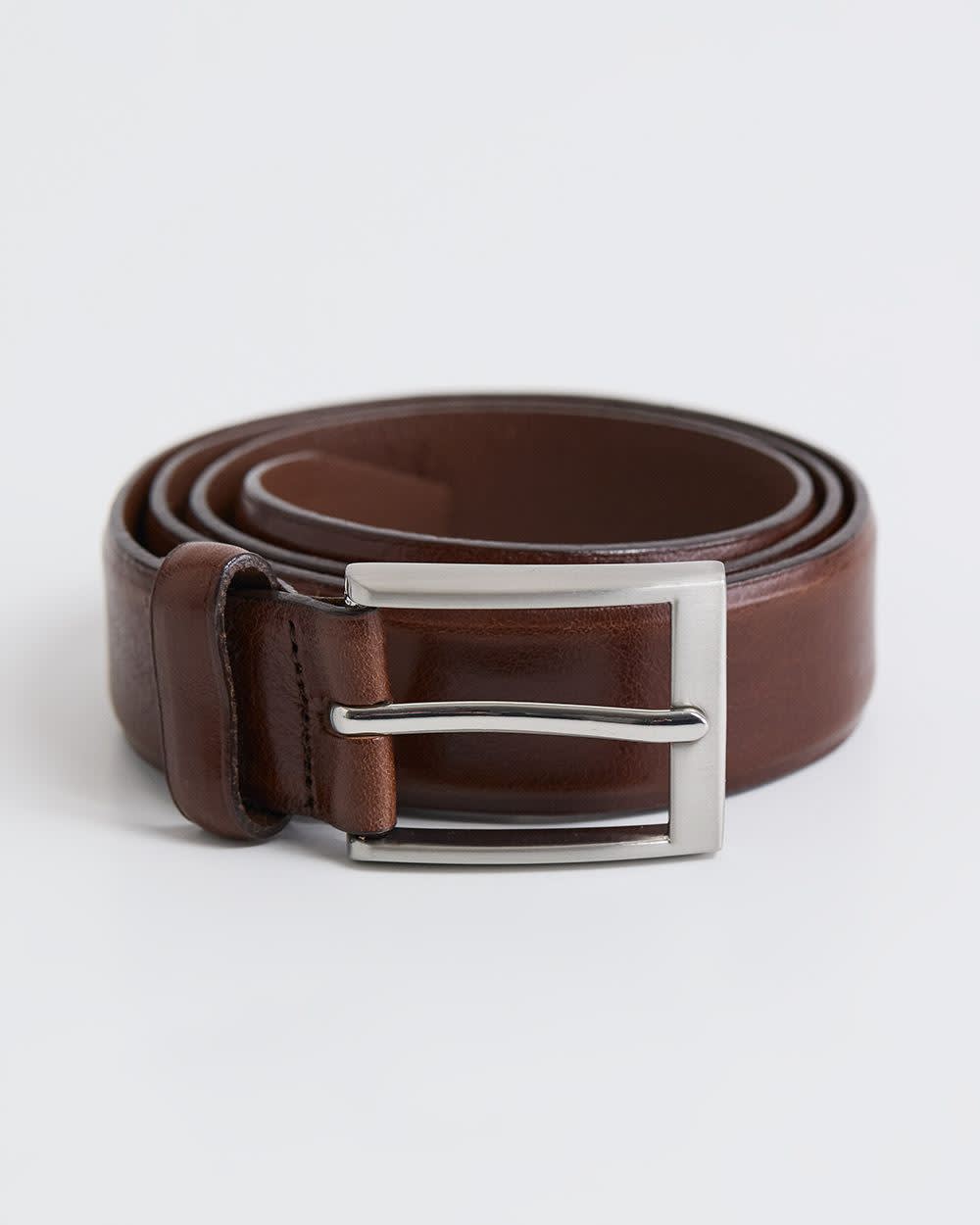 Textured Brown Leather Belt