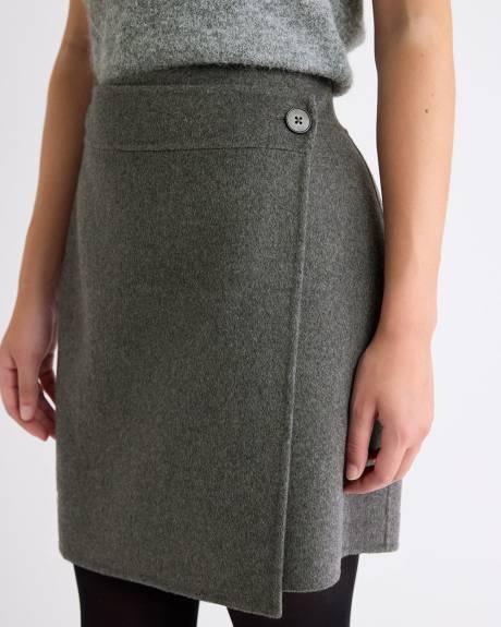 Melton Wrap Mini Skirt