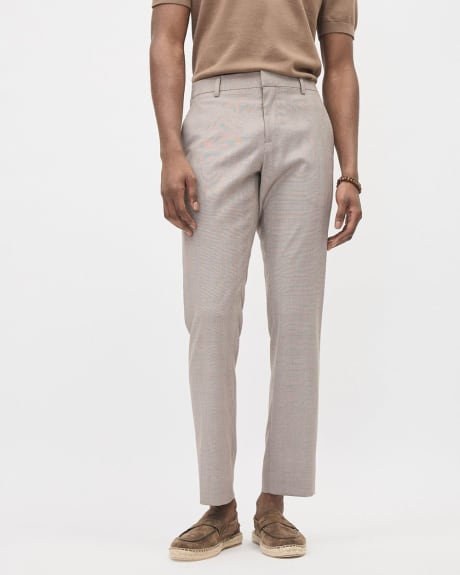 Tailored-Fit Plaid Taupe City Pant