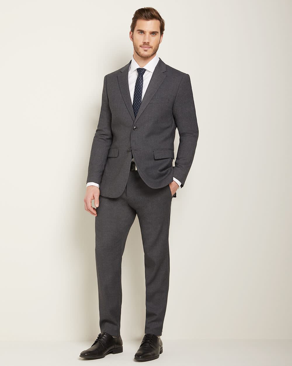 Essential Athletic Fit Dark heather grey suit pant RW&CO.