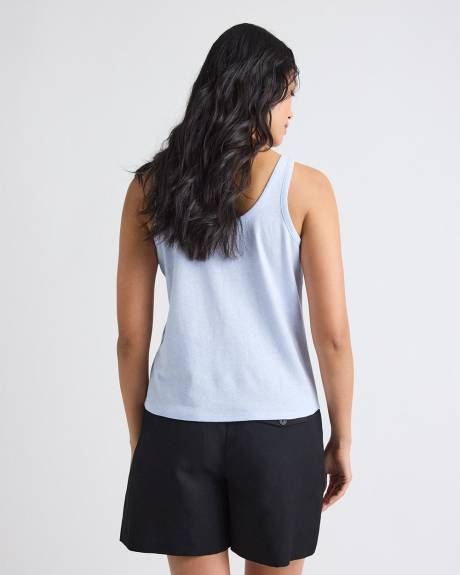 Camisole &agrave; Col Rond en M&eacute;lange de Lin