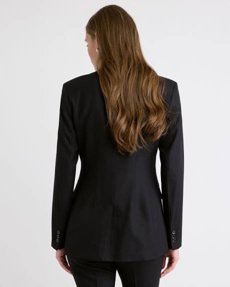 Wool-Blend Double-Breasted Hourglass Blazer
