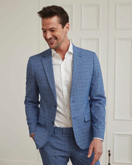 Slim Fit Blue Glen Checkered Suit Blazer