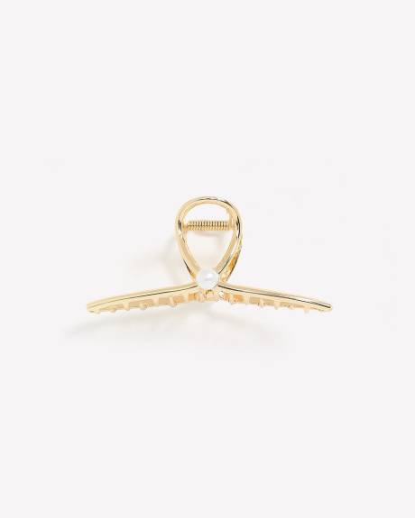 Metal Hair Gripper with Pearl