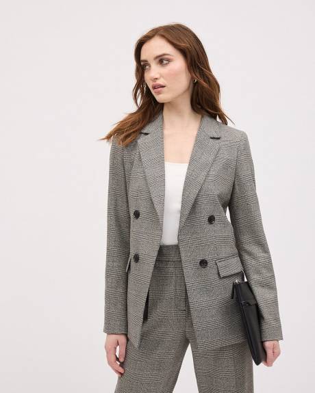 Double-Breasted Open Blazer