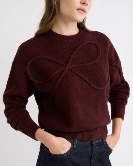 Pull à Col Rond et Manches Longues avec Boucle