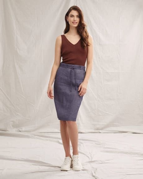 High-Waisted Paperpag Pencil Skirt