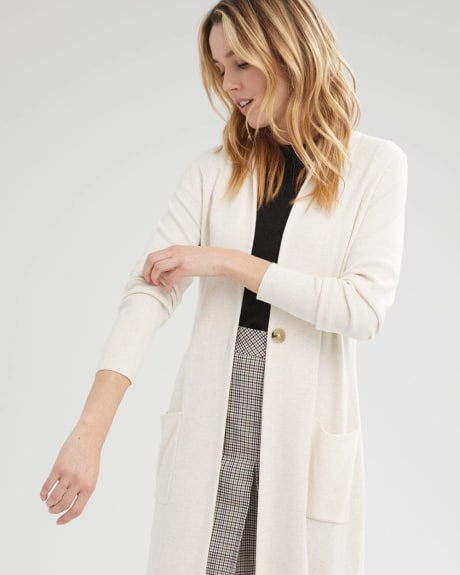 One-Button Cardigan with Pockets