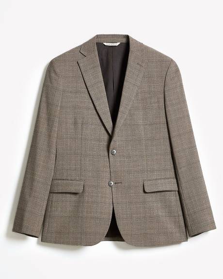 Slim-Fit Wool Plaid Suit Blazer