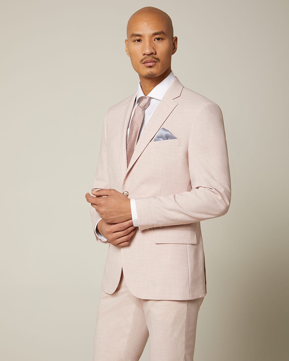 Slim fit light pink suit blazer RW&CO.