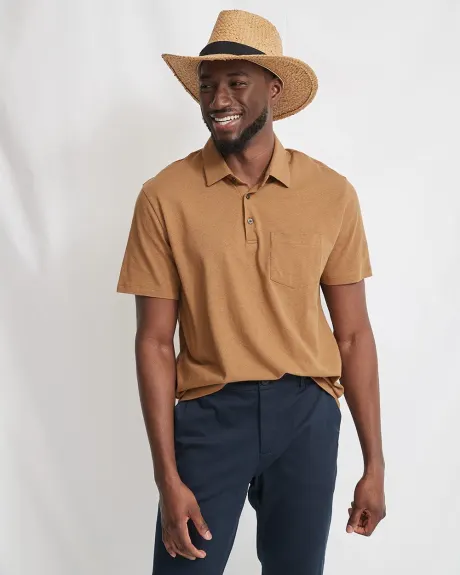 Linen Blend Polo with Pocket