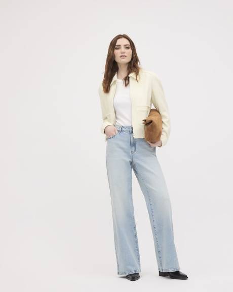 Cropped Tweed Bomber Jacket