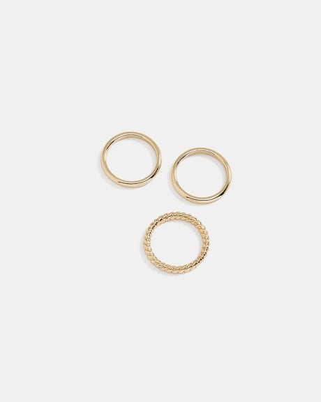 Thin and Twisted Rings - Set of 3