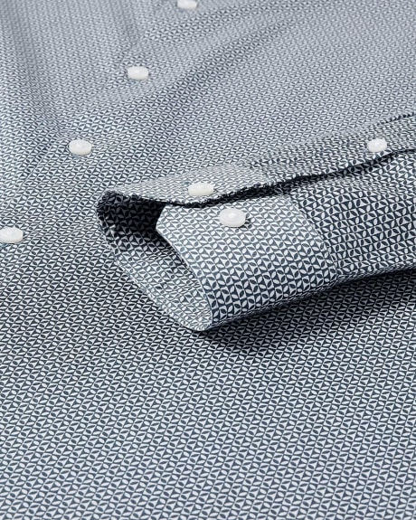 Tailored Fit Dress Shirt with Micro Retro Print