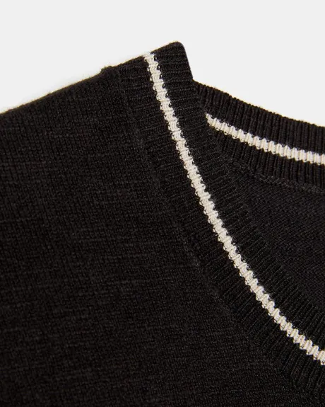 Linen Blend Crew-Neck Short Sleeve Sweater