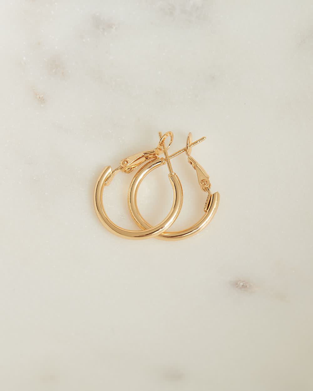 14K GoldPlated Hoop Earrings RW&CO.