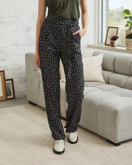 High-Waisted Floral Palazzo Pant - 33"