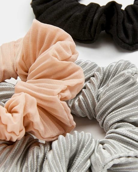 3 Pack Pleated Scrunchies