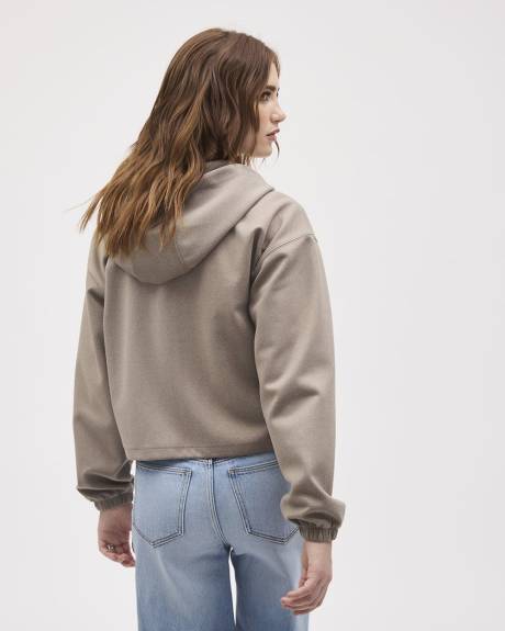 Long-Sleeve Hooded Polar-Fleece Cardigan