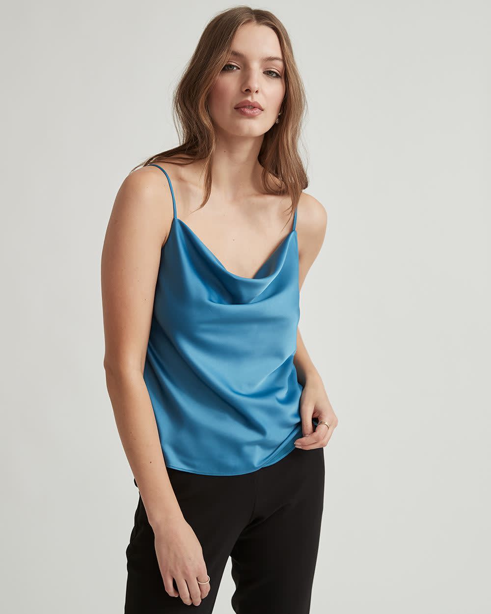 Satin Cowl-Neck Cami | RW&CO.