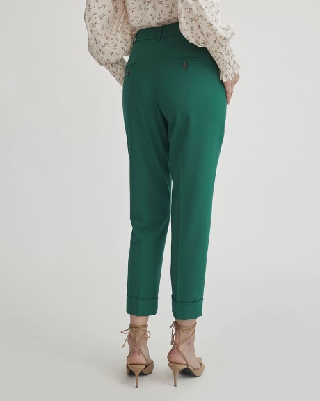 Pantalon Vert Émeraude à Taille Haute et Cheville Fuselée