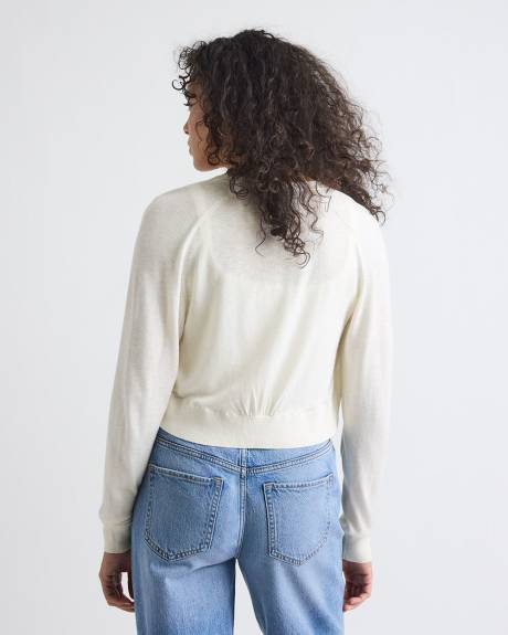 Cardigan Court Ouvert à Manches Longues