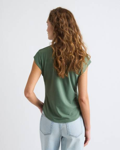 T-Shirt Classique &agrave; Manches Courtes et Col V