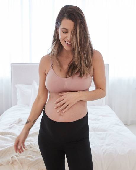 Seamless V-Neck Nursing Bra - Thyme Maternity