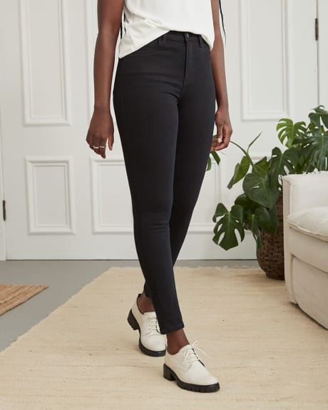 Jeans Skinny Extensible Noir à Taille Haute - 30"