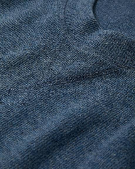 Pull Côtelé à Manches Longues et Col Rond