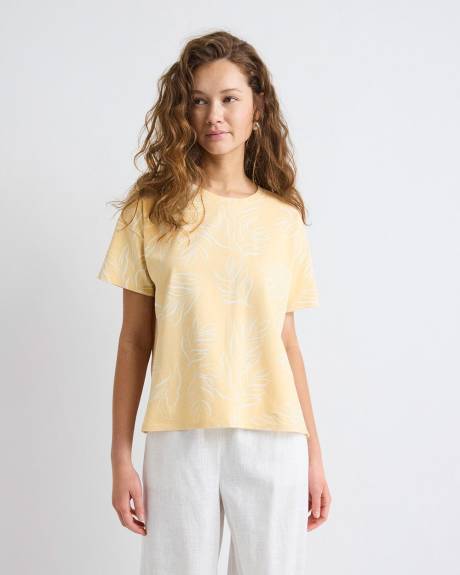 T-Shirt Ample &agrave; Manches Courtes et Col Rond