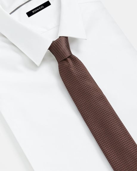 Cravate Régulière Brune Texturée